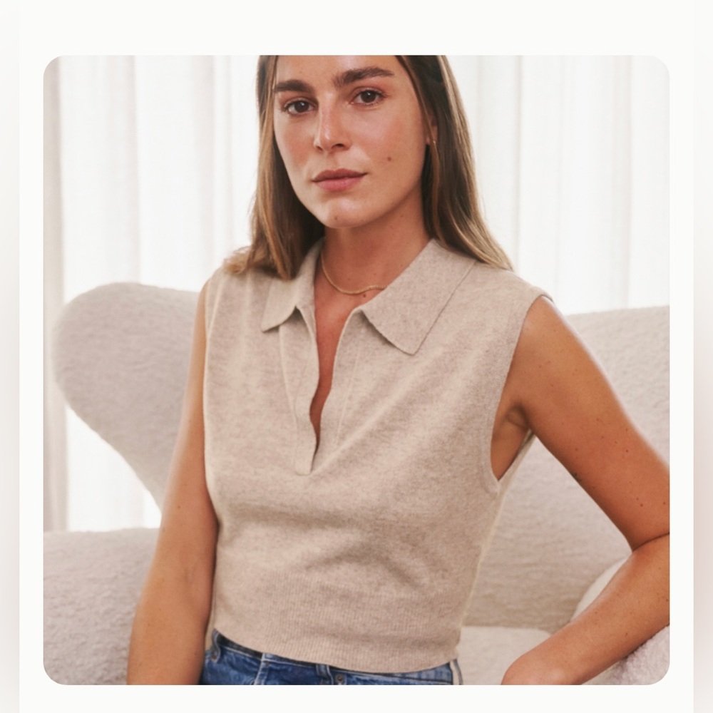 Reformation Gazim Collared Sweater Vest